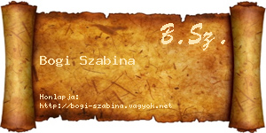 Bogi Szabina névjegykártya