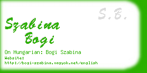 szabina bogi business card
